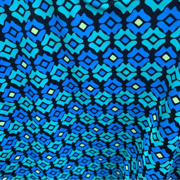 Athena Teal and Blue Tankini Patterned Swim Tank Top beach boating spring summer - Picture 4 of 10